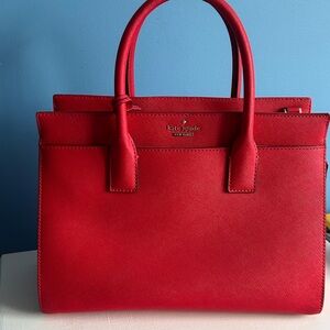 COPY - Kate Spade Red Satchel with Structured Design